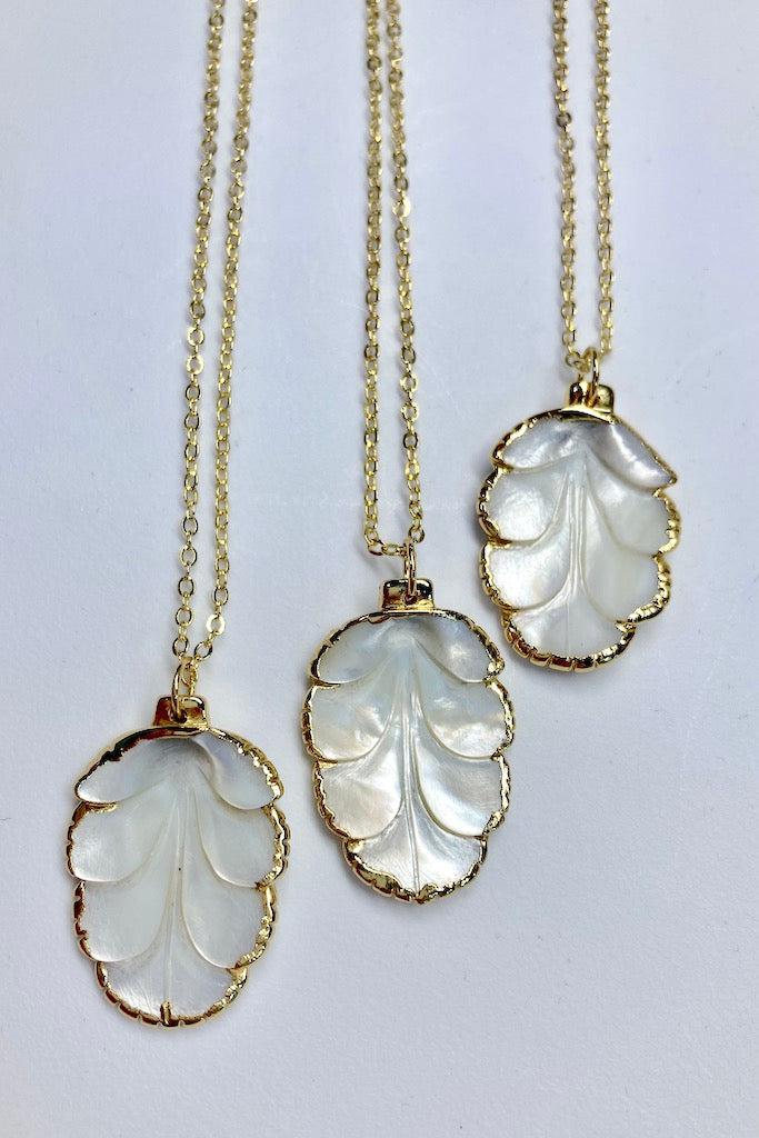 White Scalloped Shell Necklace-ThisBlueBird