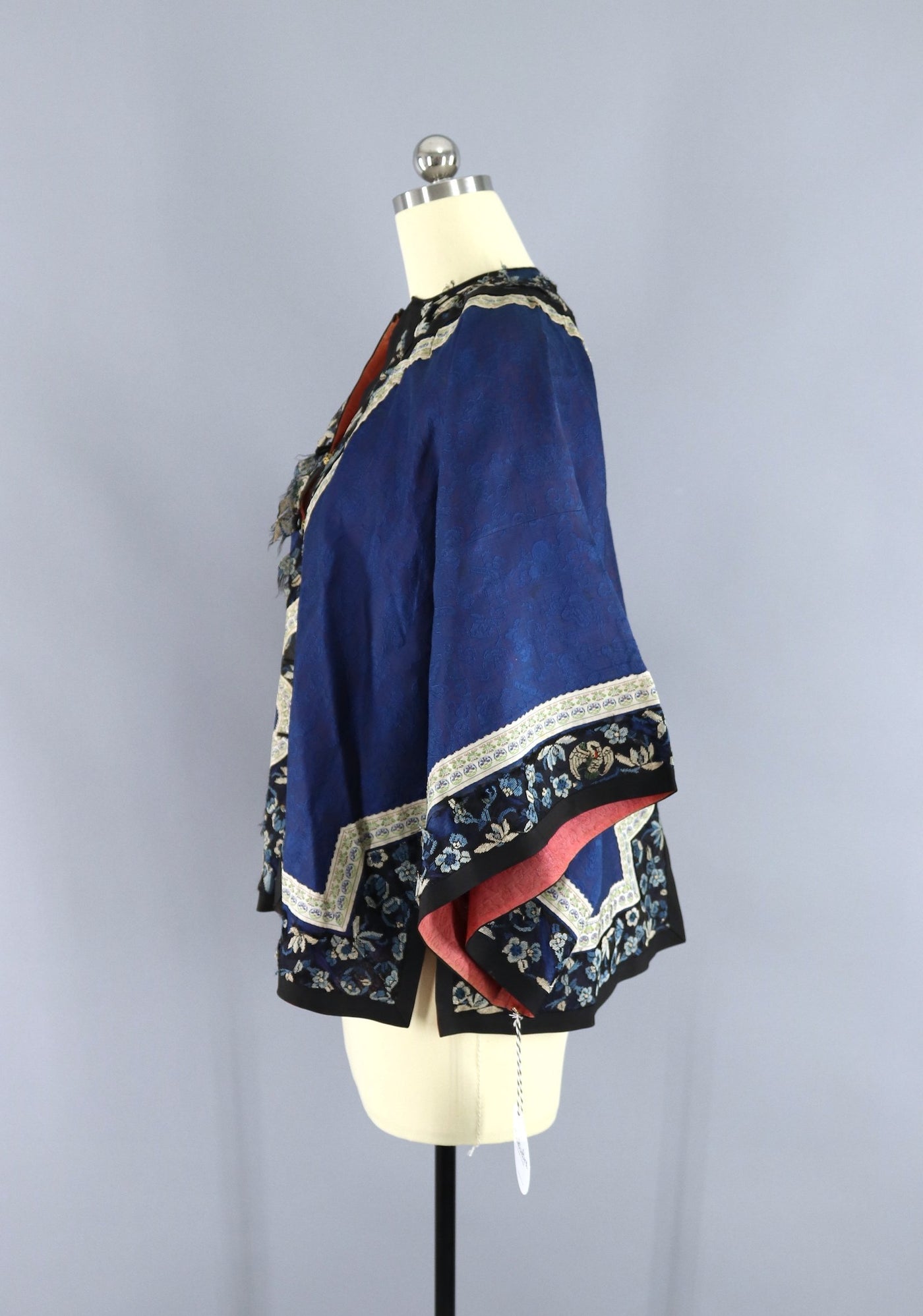 Antique 1870s-1890s Silk Embroidered Chinese Court Jacket - ThisBlueBird