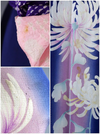 Antique Chrysanthemums Silk Kimono Robe-ThisBlueBird - Modern Vintage