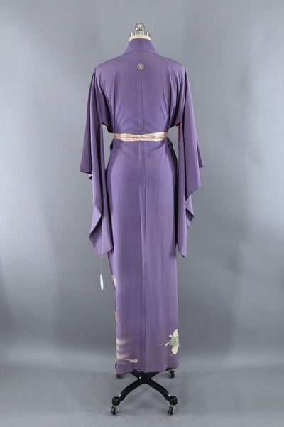 Antique Lavender & Sage Silk Kimono Robe-ThisBlueBird - Modern Vintage