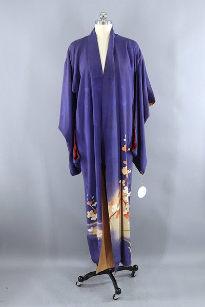 Antique Purple Silk Kimono-ThisBlueBird - Modern Vintage