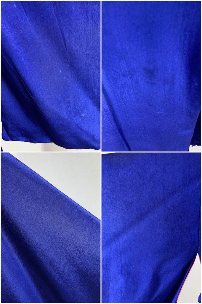 Antique Royal Blue Silk Kimono Robe-ThisBlueBird - Modern Vintage