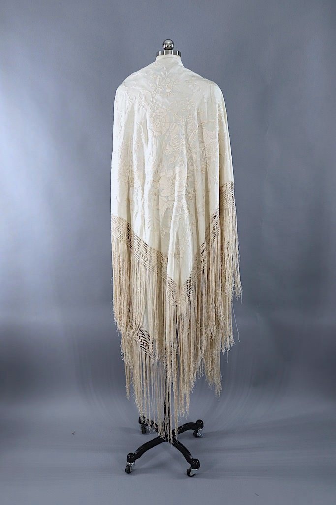 Antique Silk Embroidered Piano Shawl – ThisBlueBird