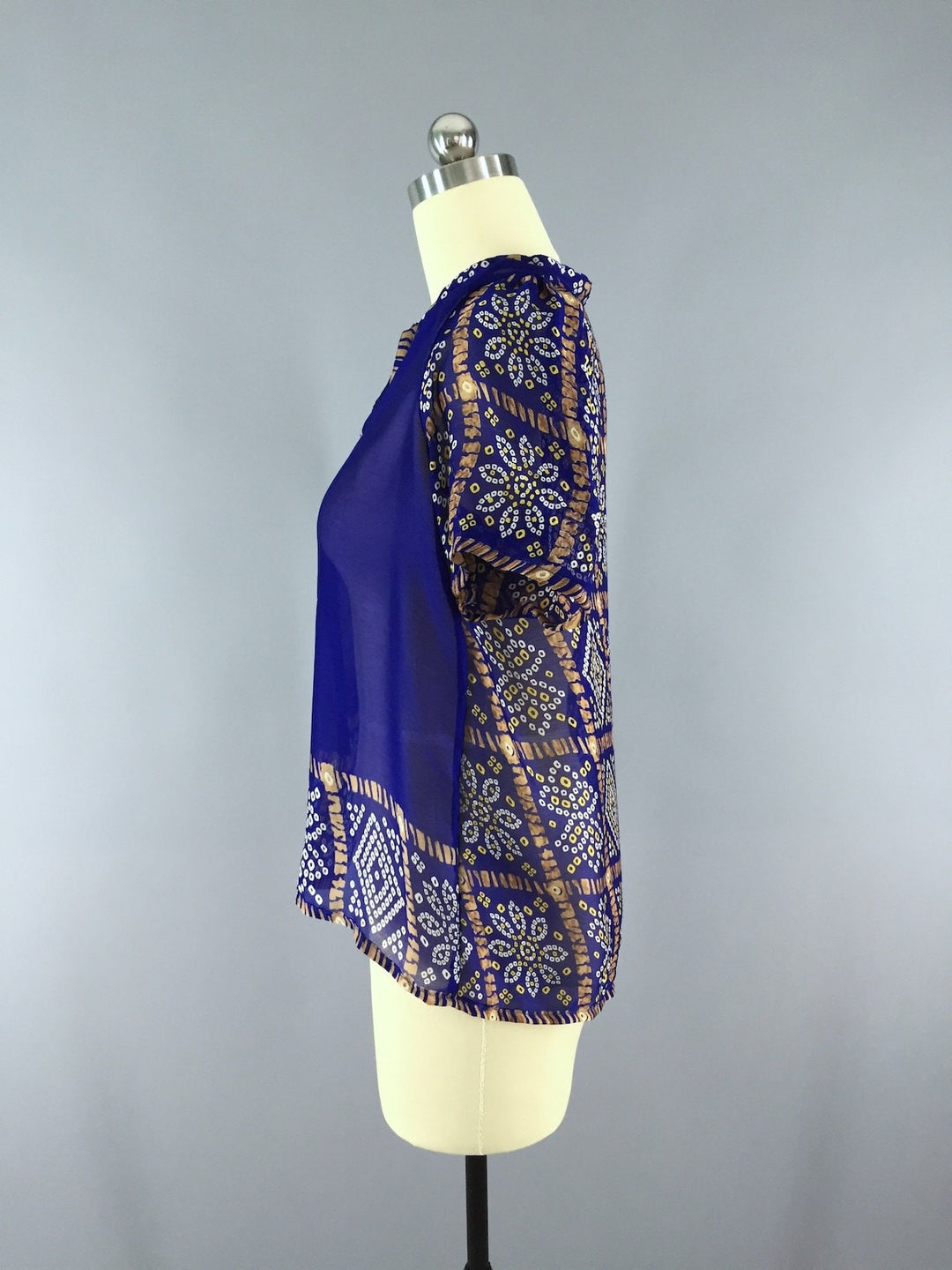 Chiffon Blouse T-Shirt Top / Vintage Indian Sari - ThisBlueBird