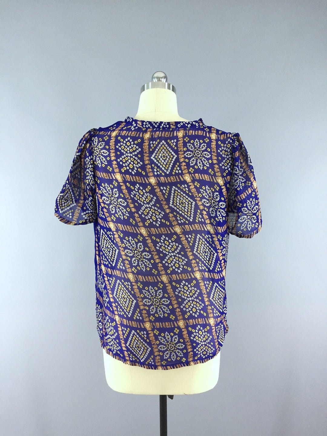 Chiffon Blouse T-Shirt Top / Vintage Indian Sari - ThisBlueBird