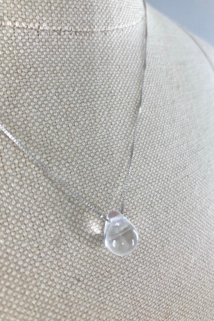 Delicate Sterling Water Drop Neclace-ThisBlueBird