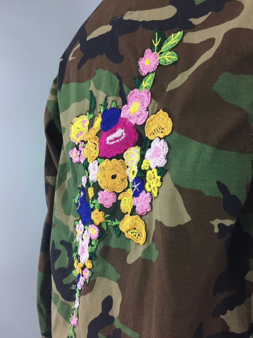 Embroidered US Army Camouflage Jacket Women's Military Coat