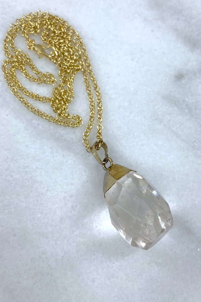 Faceted Gemstone Necklace-ThisBlueBird