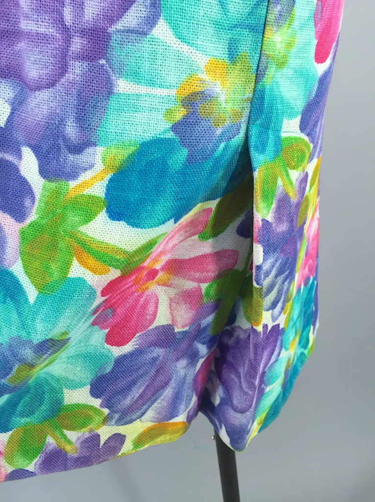 Vintage 1960s Day Dress / Spring Floral Print-ThisBlueBird