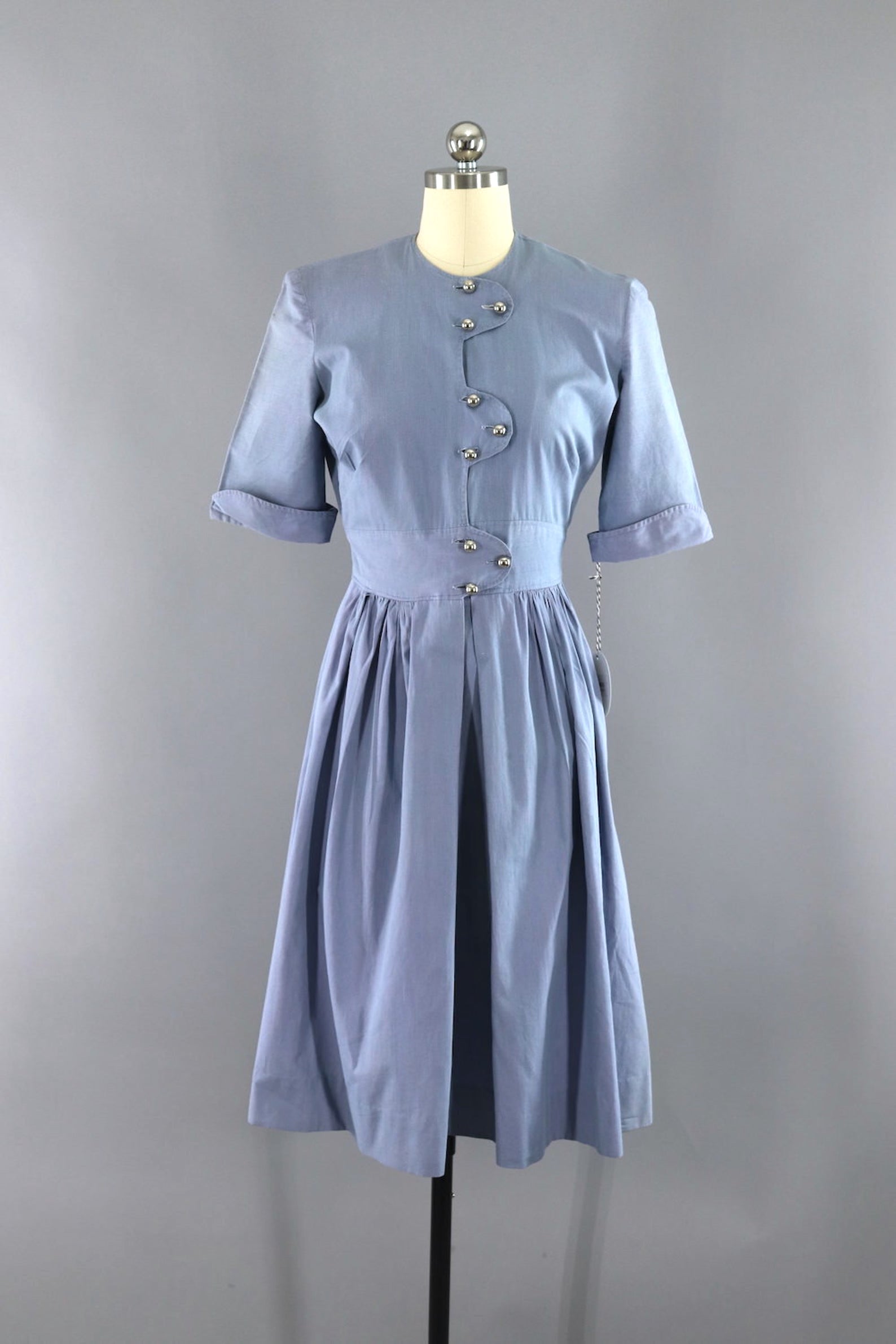 Vintage 1950s Virginia Spears Blue Cotton Day Dress – ThisBlueBird