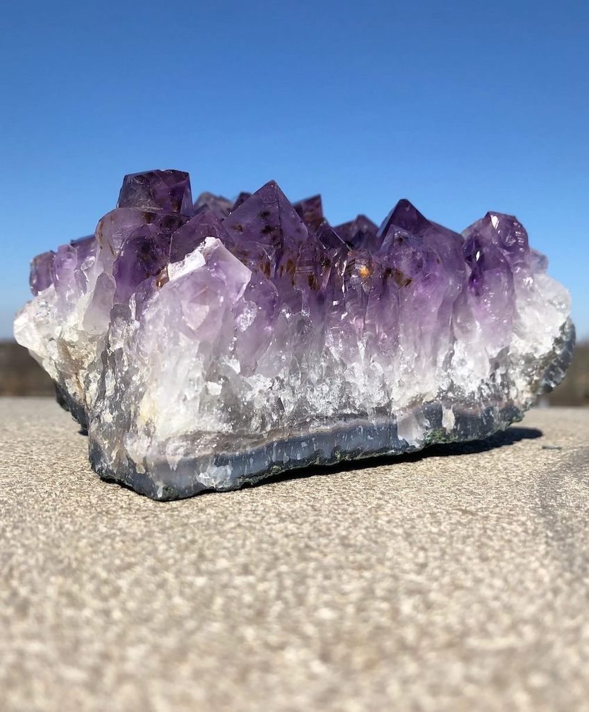 Large Natural Purple Amethyst Druzy Cluster Slice - ThisBlueBird