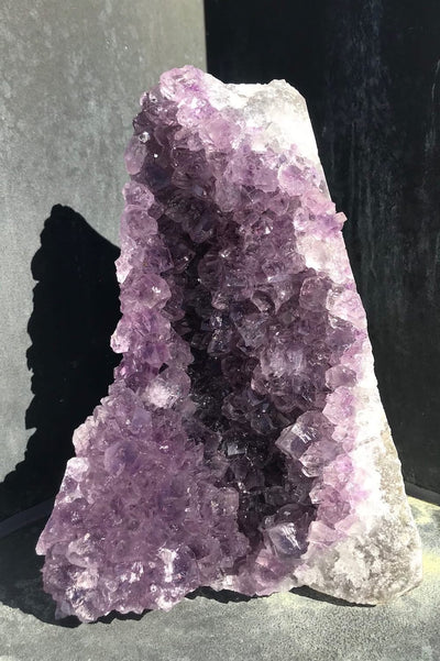 Large Natural Purple Amethyst Druzy Cluster with Cut Base - ThisBlueBird