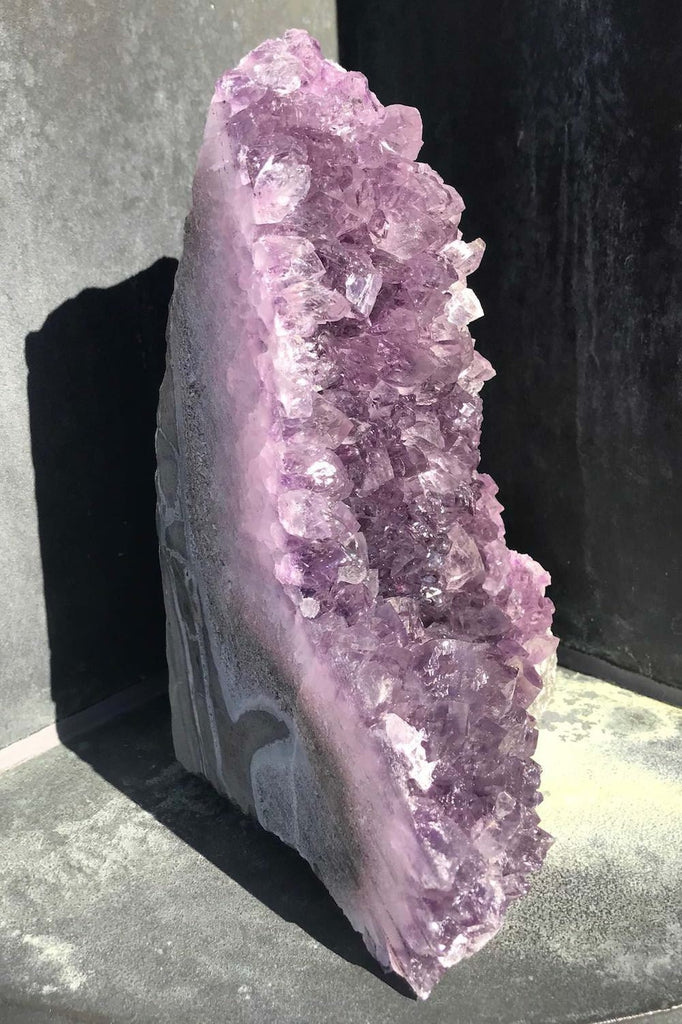 Large Natural Purple Amethyst Druzy Cluster with Cut Base - ThisBlueBird