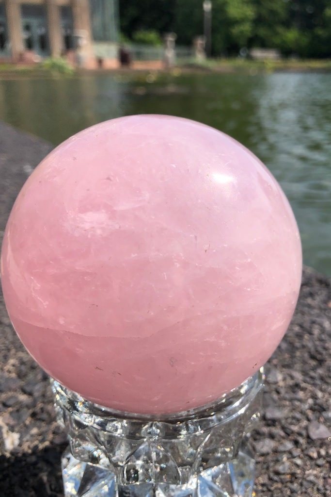 Madagascar Rose Quartz Crystal Sphere-ThisBlueBird - Modern Vintage