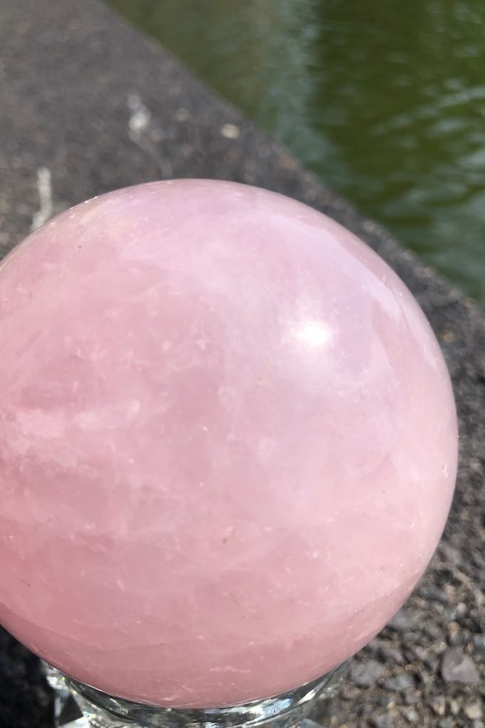 Madagascar Rose Quartz Crystal Sphere-ThisBlueBird - Modern Vintage