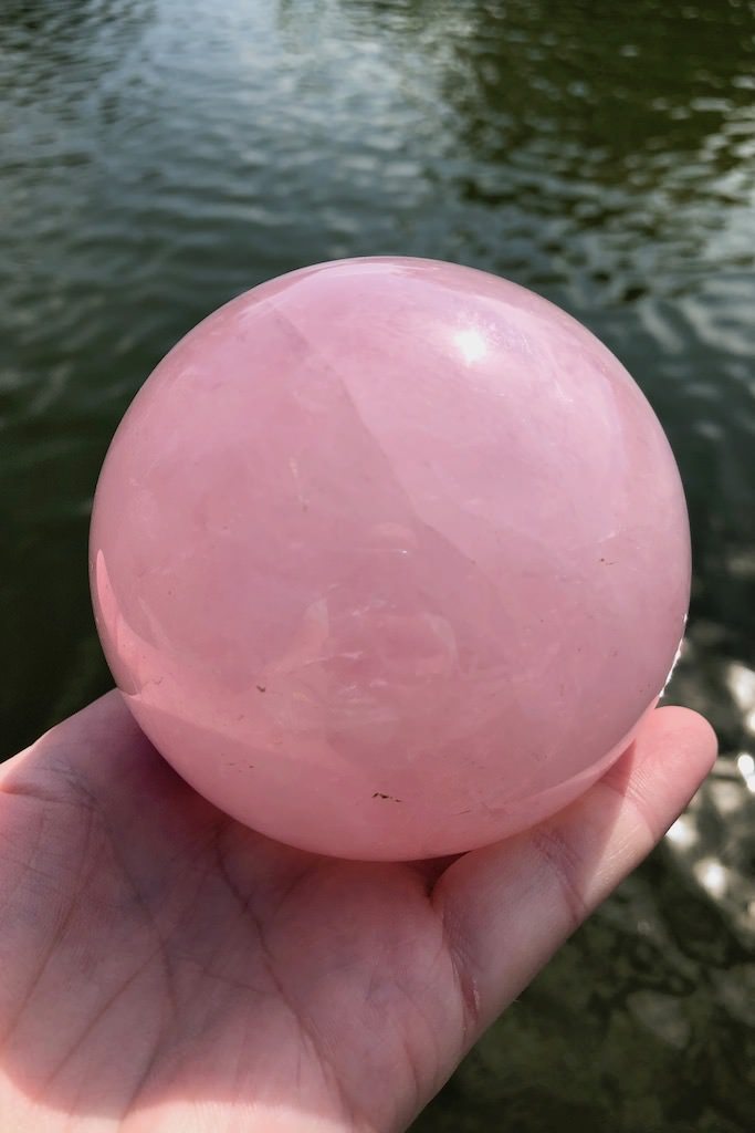 Madagascar Rose Quartz Crystal Sphere-ThisBlueBird - Modern Vintage