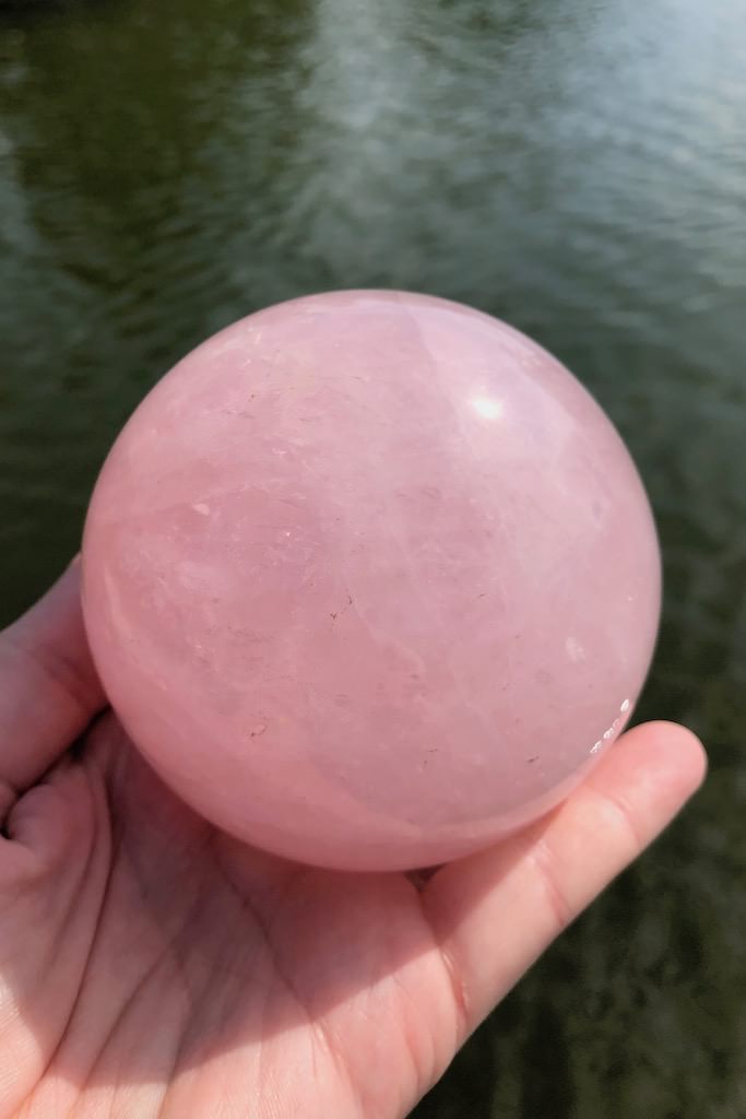 Madagascar Rose Quartz Crystal Sphere-ThisBlueBird - Modern Vintage