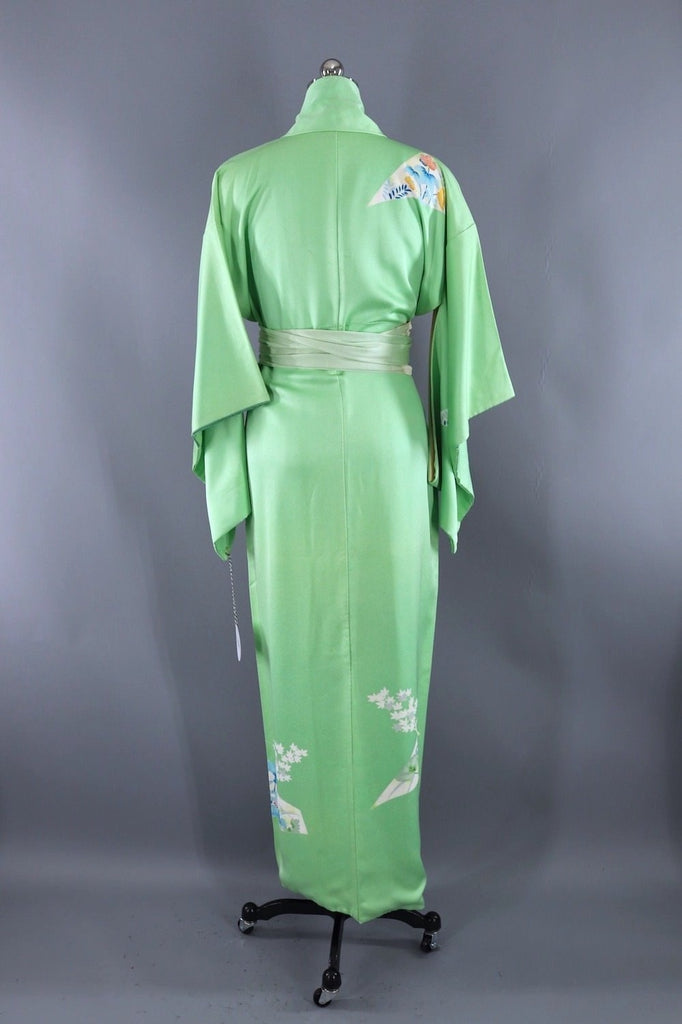 Minty Green Vintage Silk Kimono Robe – ThisBlueBird