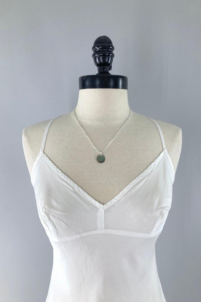 Mother of Pearl Coin Necklace-ThisBlueBird