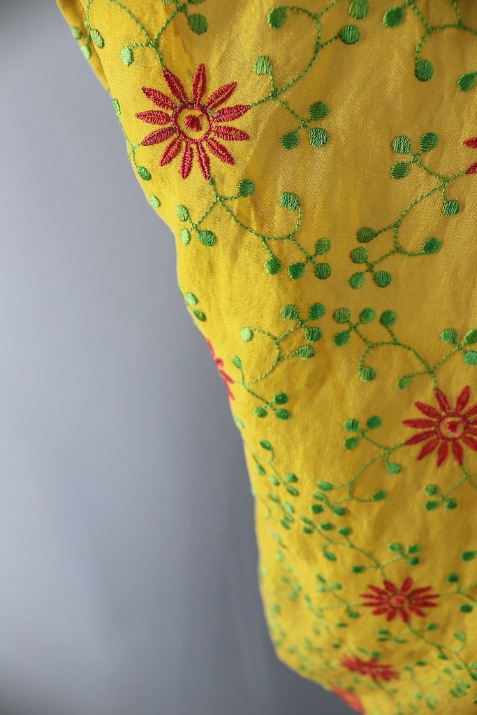 Mustard Yellow Chiffon Cardigan-ThisBlueBird - Modern Vintage