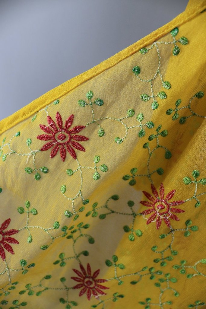Mustard Yellow Chiffon Cardigan-ThisBlueBird - Modern Vintage