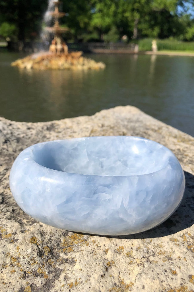 Natural Blue Calcite Crystal Bowl-ThisBlueBird - Modern Vintage