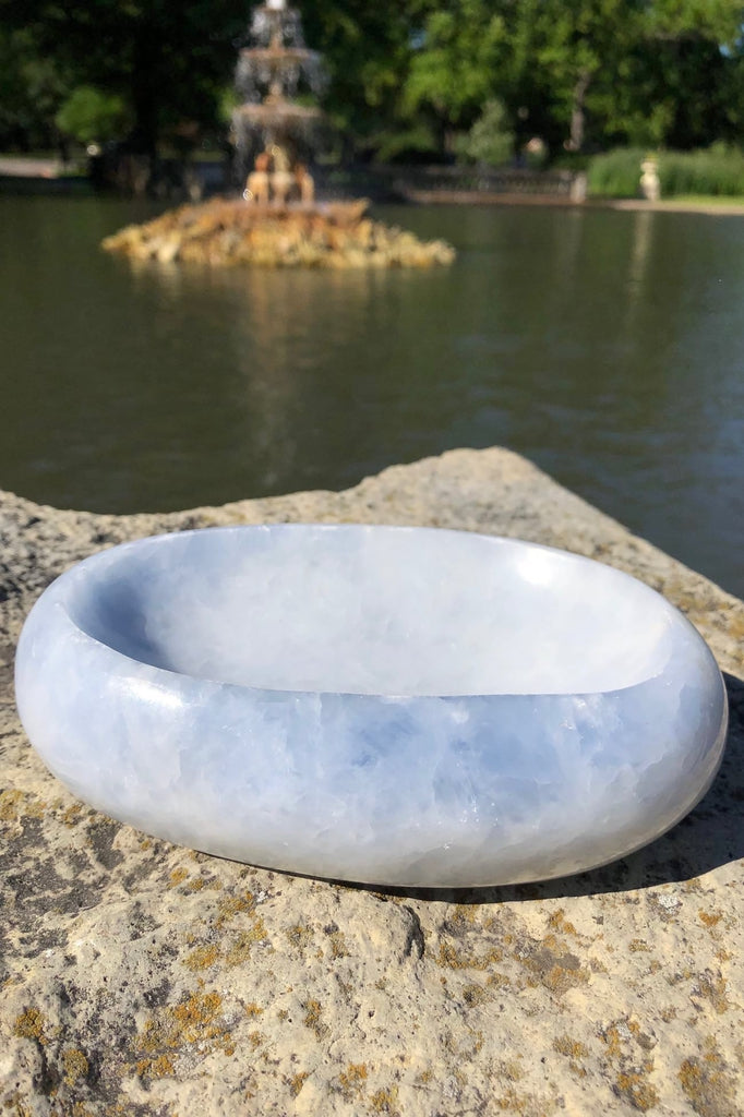 Natural Blue Calcite Crystal Bowl-ThisBlueBird - Modern Vintage
