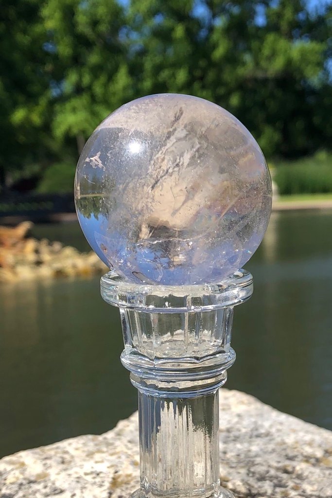 Natural Clear Quartz Crystal Ball Sphere-ThisBlueBird - Modern Vintage