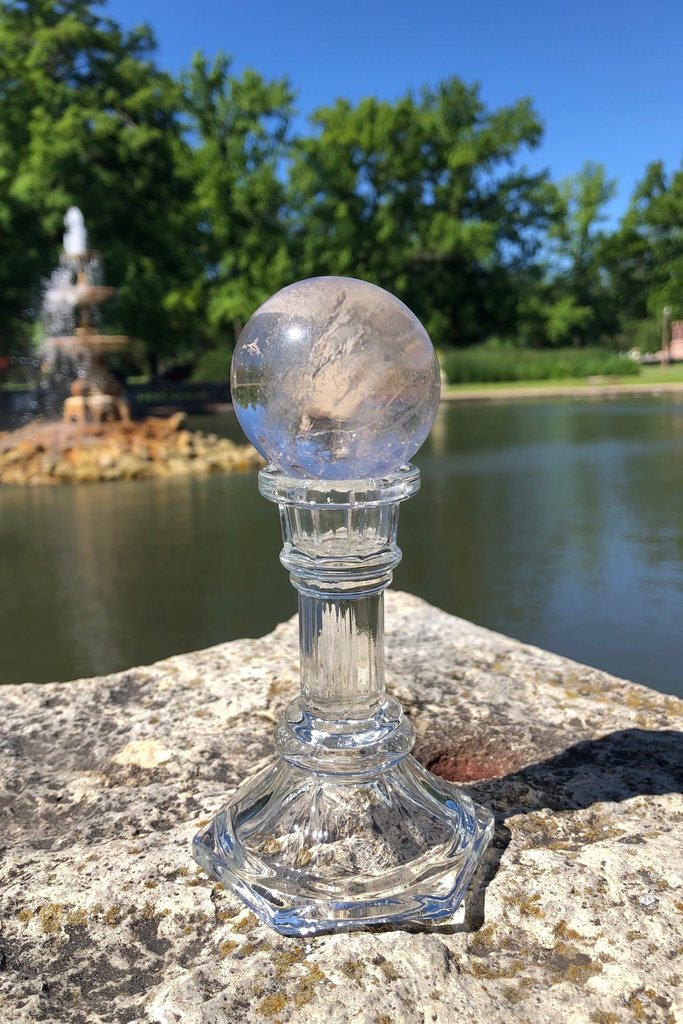 Natural Clear Quartz Crystal Ball Sphere-ThisBlueBird - Modern Vintage
