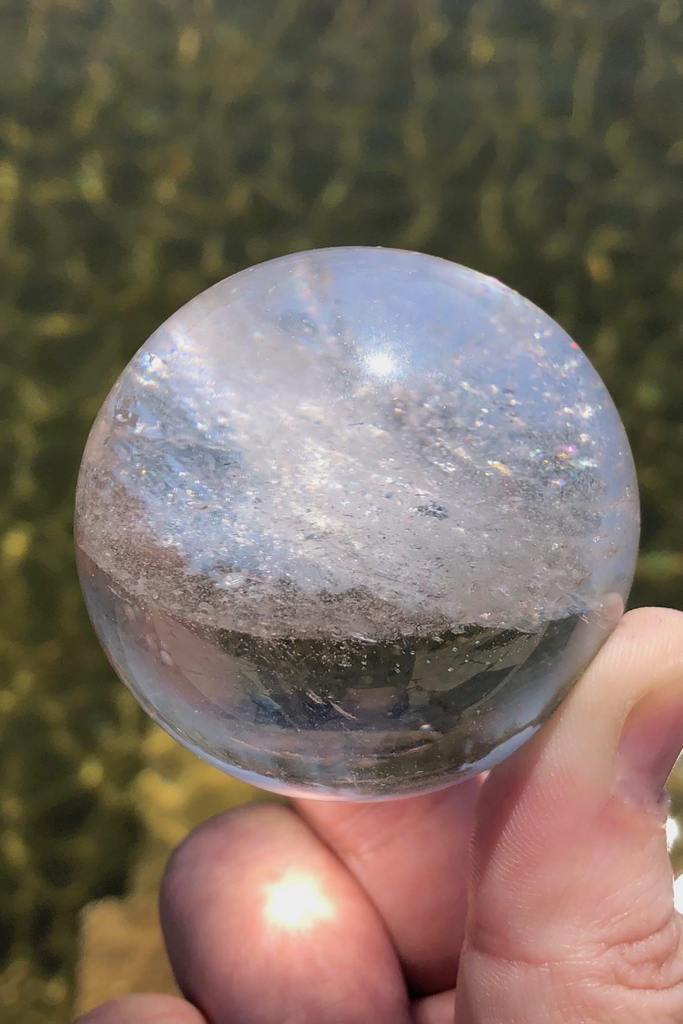 Natural Clear Quartz Crystal Ball Sphere-ThisBlueBird - Modern Vintage