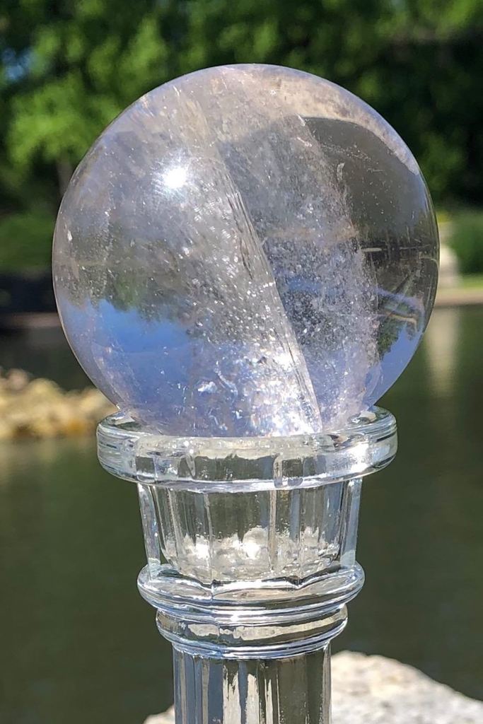 Natural Clear Quartz Crystal Ball Sphere-ThisBlueBird - Modern Vintage