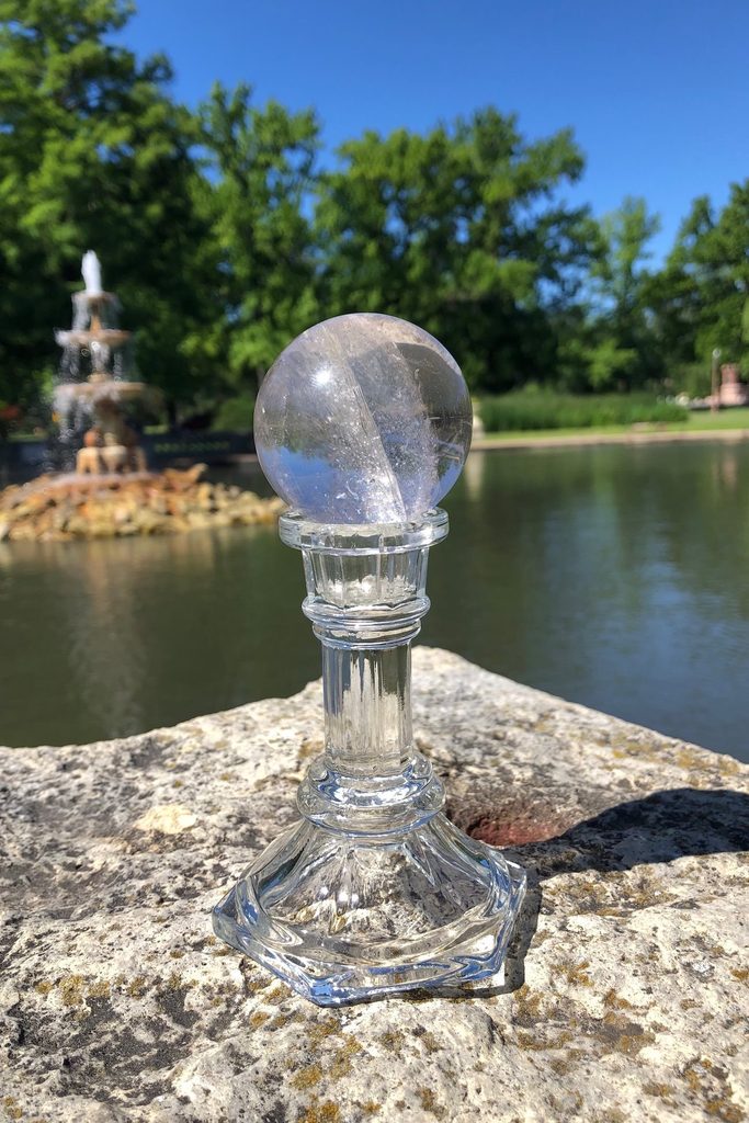 Natural Clear Quartz Crystal Ball Sphere-ThisBlueBird - Modern Vintage