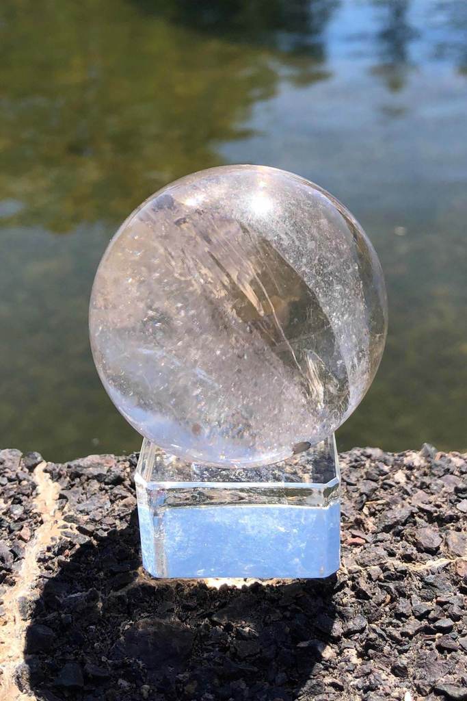 Natural Clear Quartz Crystal Ball Sphere-ThisBlueBird - Modern Vintage