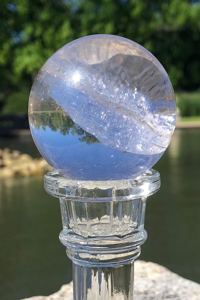 Natural Clear Quartz Crystal Ball Sphere-ThisBlueBird - Modern Vintage