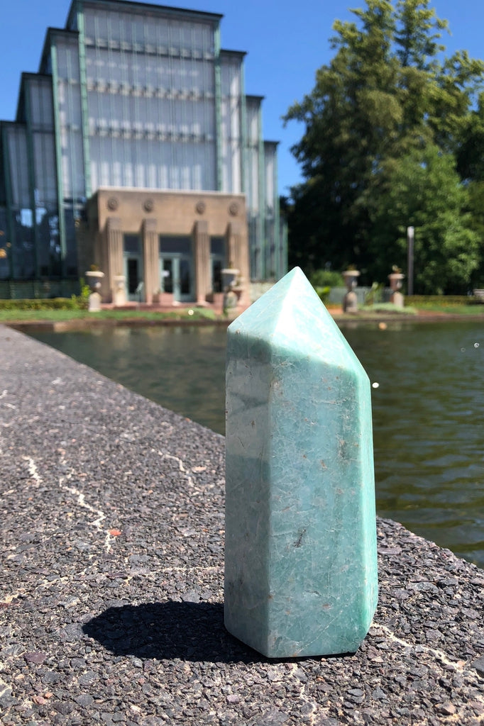 Natural Green Amazonite Crystal Point Tower-ThisBlueBird - Modern Vintage