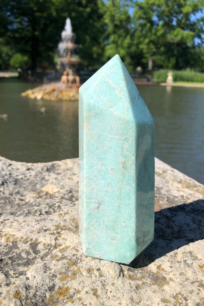 Natural Green Amazonite Crystal Point Tower-ThisBlueBird - Modern Vintage