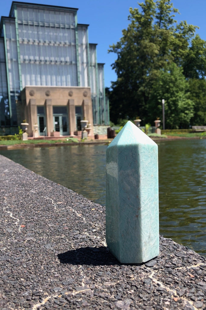 Natural Green Amazonite Crystal Point Tower-ThisBlueBird - Modern Vintage