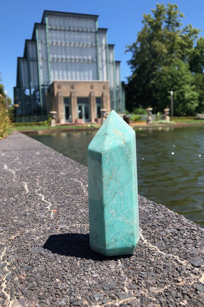 Natural Green Amazonite Crystal Point Tower-ThisBlueBird - Modern Vintage