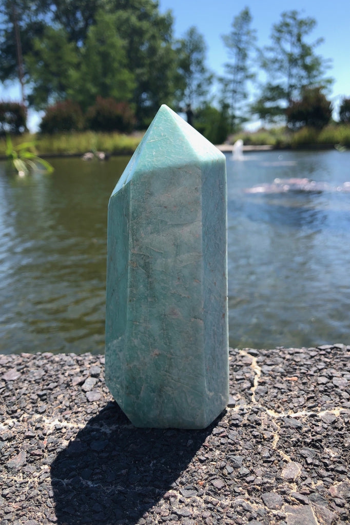 Natural Green Amazonite Crystal Point Tower-ThisBlueBird - Modern Vintage