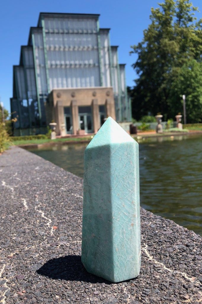 Natural Green Amazonite Crystal Point Tower-ThisBlueBird - Modern Vintage