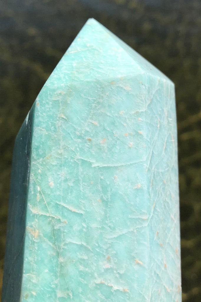 Natural Green Amazonite Crystal Point Tower-ThisBlueBird - Modern Vintage