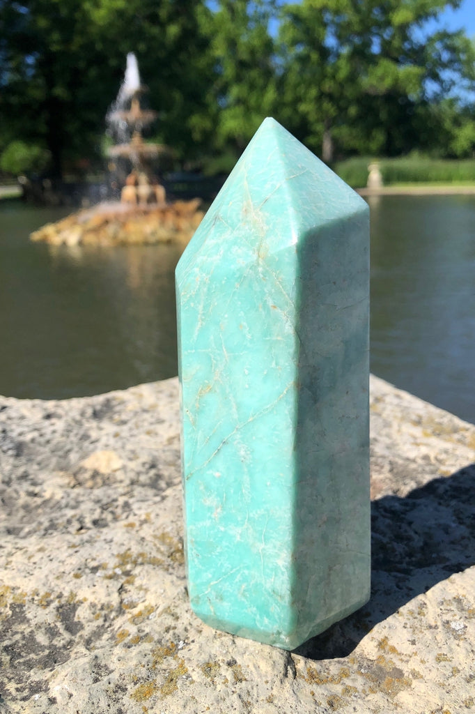 Natural Green Amazonite Crystal Point Tower-ThisBlueBird - Modern Vintage