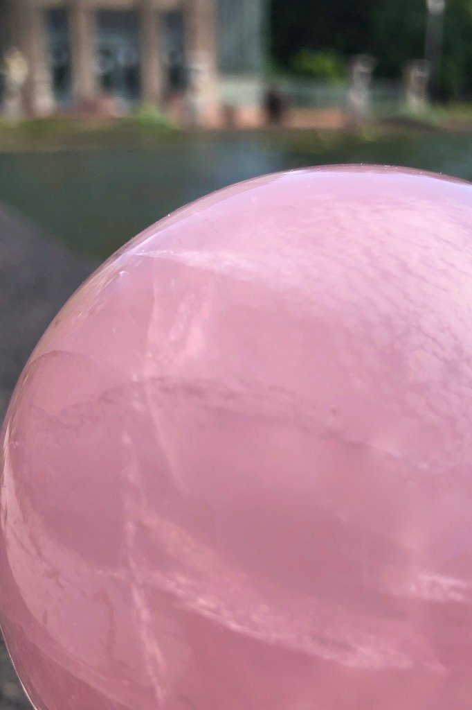 Natural Rose Quartz Crystal Ball-ThisBlueBird - Modern Vintage