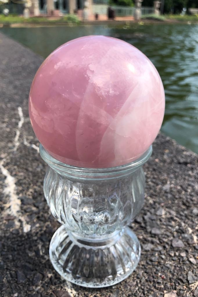 Natural Rose Quartz Crystal Ball-ThisBlueBird - Modern Vintage