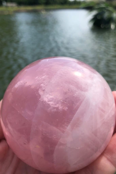 Natural Rose Quartz Crystal Ball-ThisBlueBird - Modern Vintage