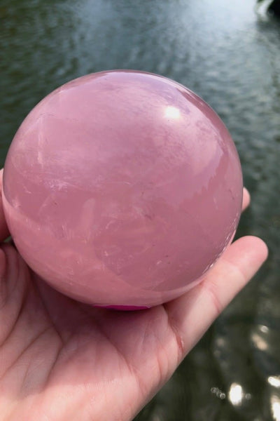 Natural Rose Quartz Crystal Ball-ThisBlueBird - Modern Vintage