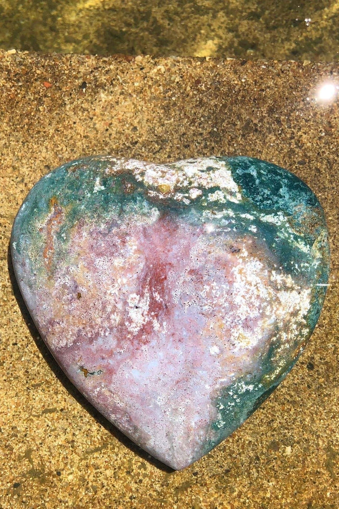 Natural Ocean Jasper Stone Heart-ThisBlueBird - Modern Vintage