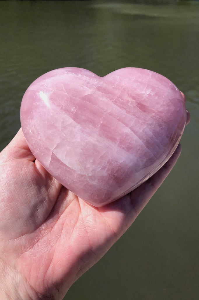 Natural Pink Rose Quartz Stone Heart-ThisBlueBird - Modern Vintage