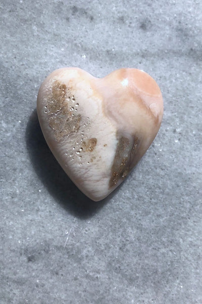 Peruvian Pink Opal Heart Stone-ThisBlueBird - Modern Vintage