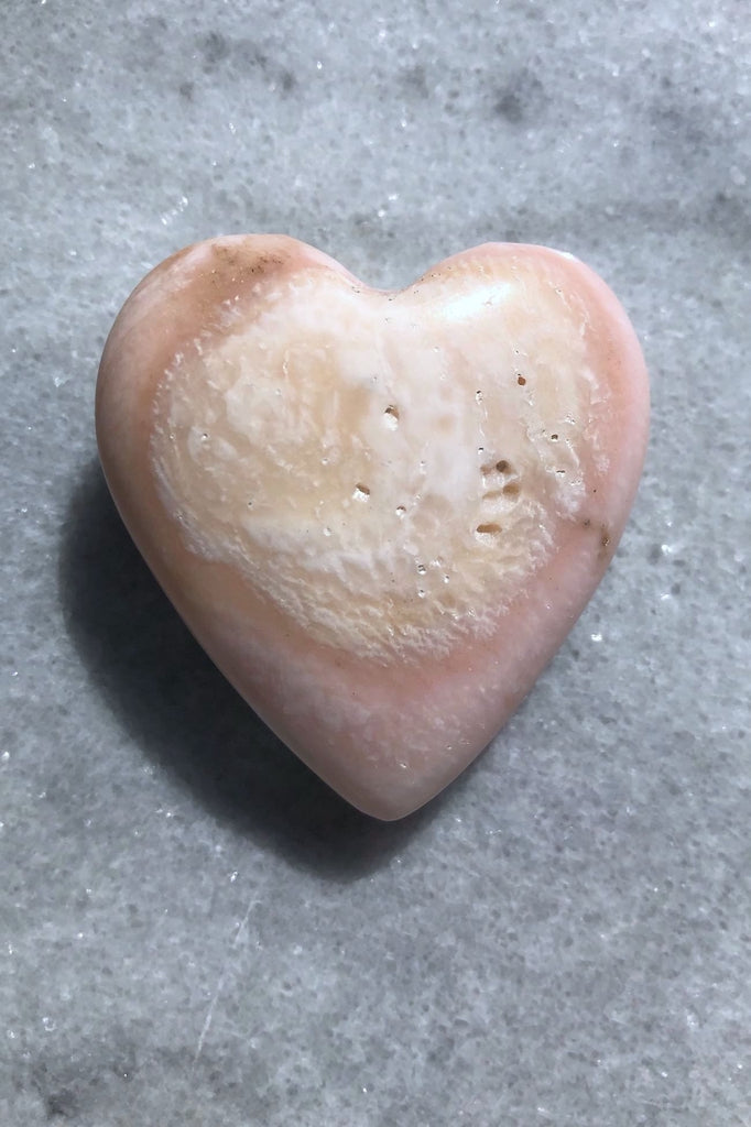 Peruvian Pink Opal Heart Stone-ThisBlueBird - Modern Vintage